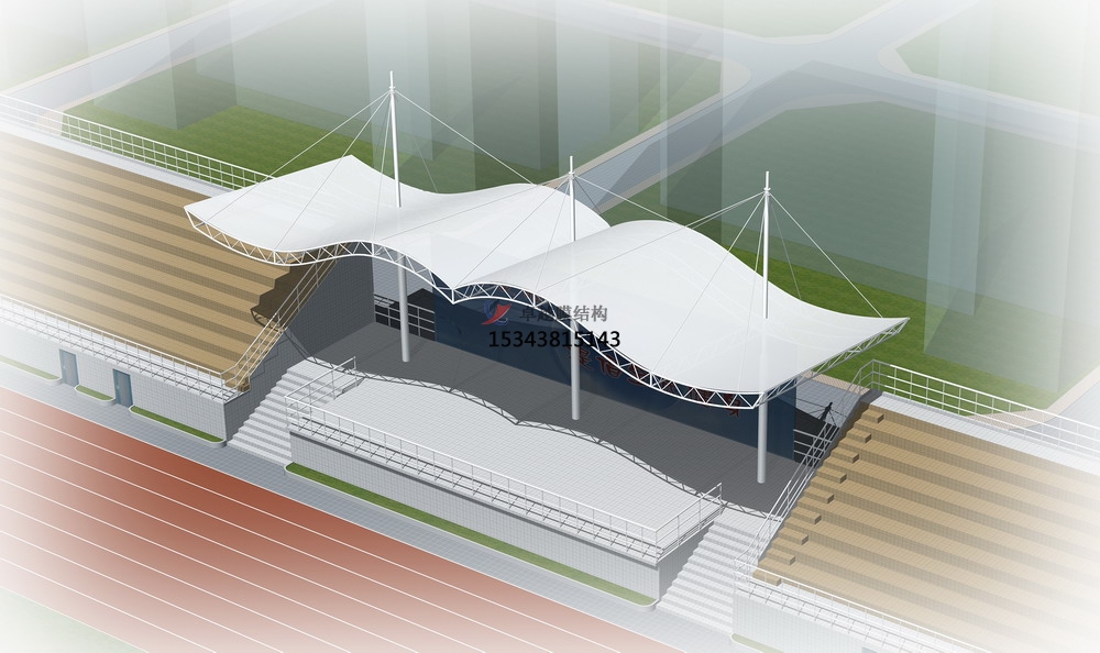 平玉体育公园膜结构【看台雨棚】门球场案例